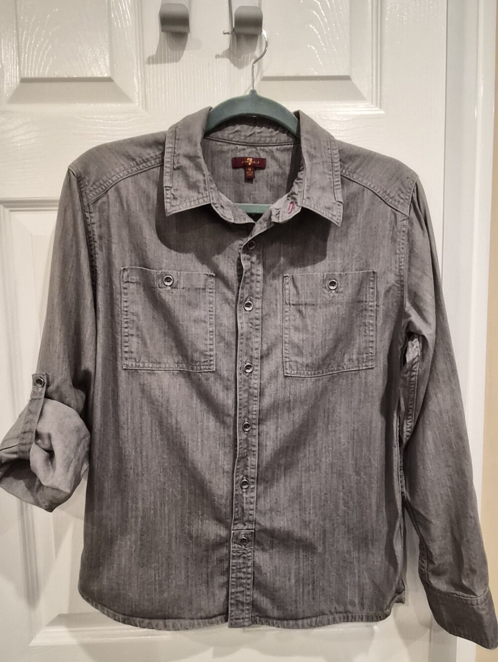 7 For All Mankind Denim Shirt boys size 16 or womens S